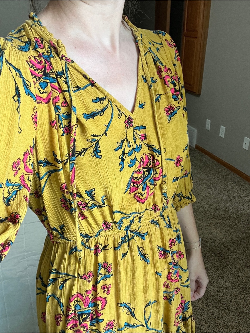 Knox Rose Mustard Floral size S Midi Dress